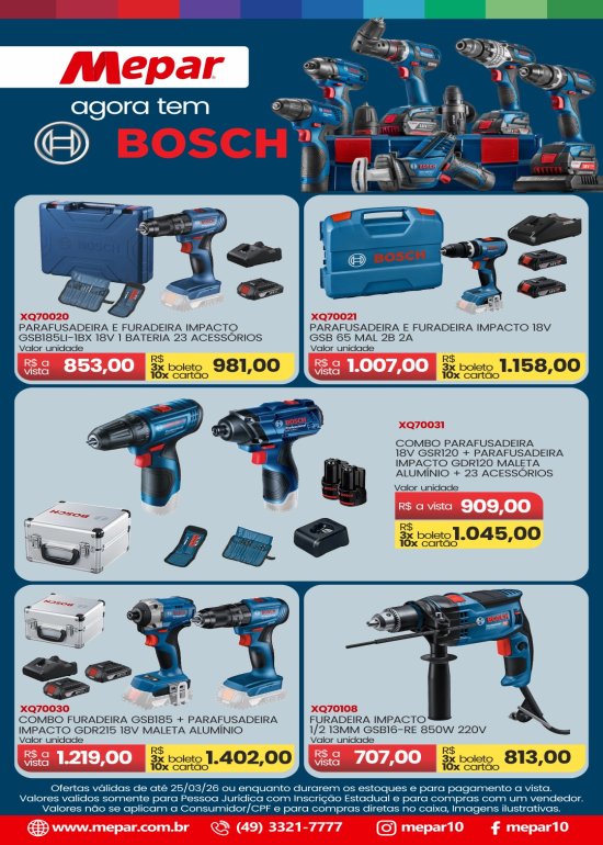 Ofertas Linha Bosch!