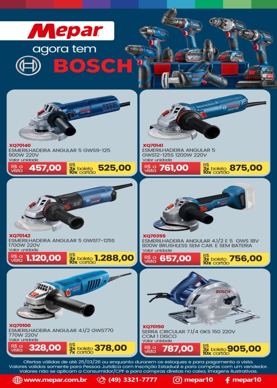 Ofertas Linha Bosch!