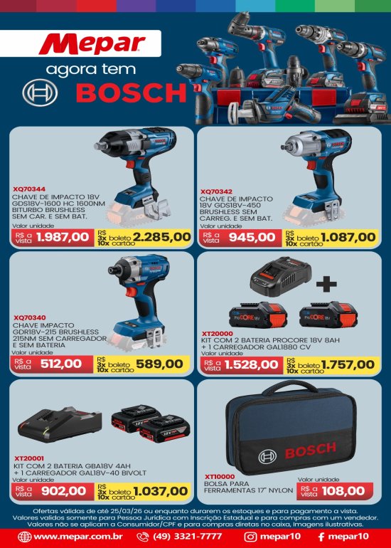 Ofertas Linha Bosch!