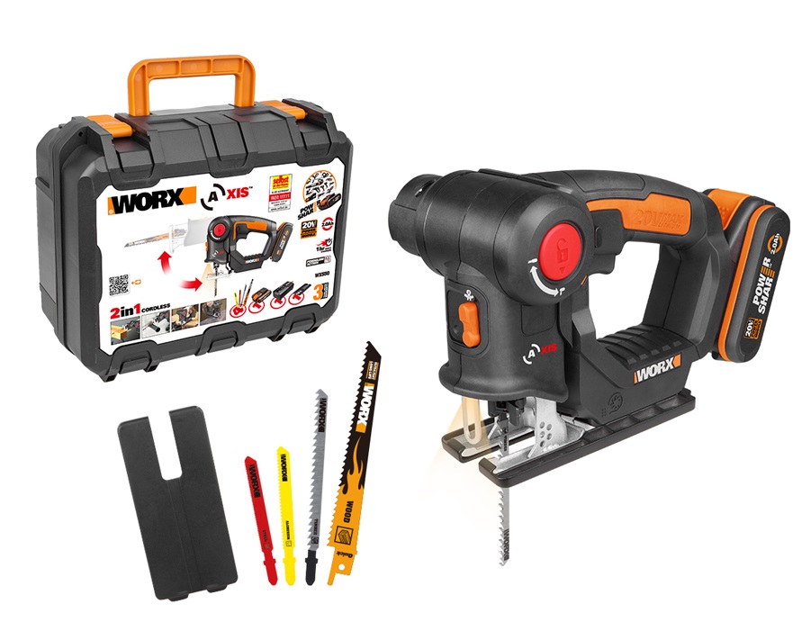 SERRA MULTIUSO TICO TICO E SABRE 1 BATERIA 20V 2AH WX550 4 SERRA TT WORX - Foto 2
