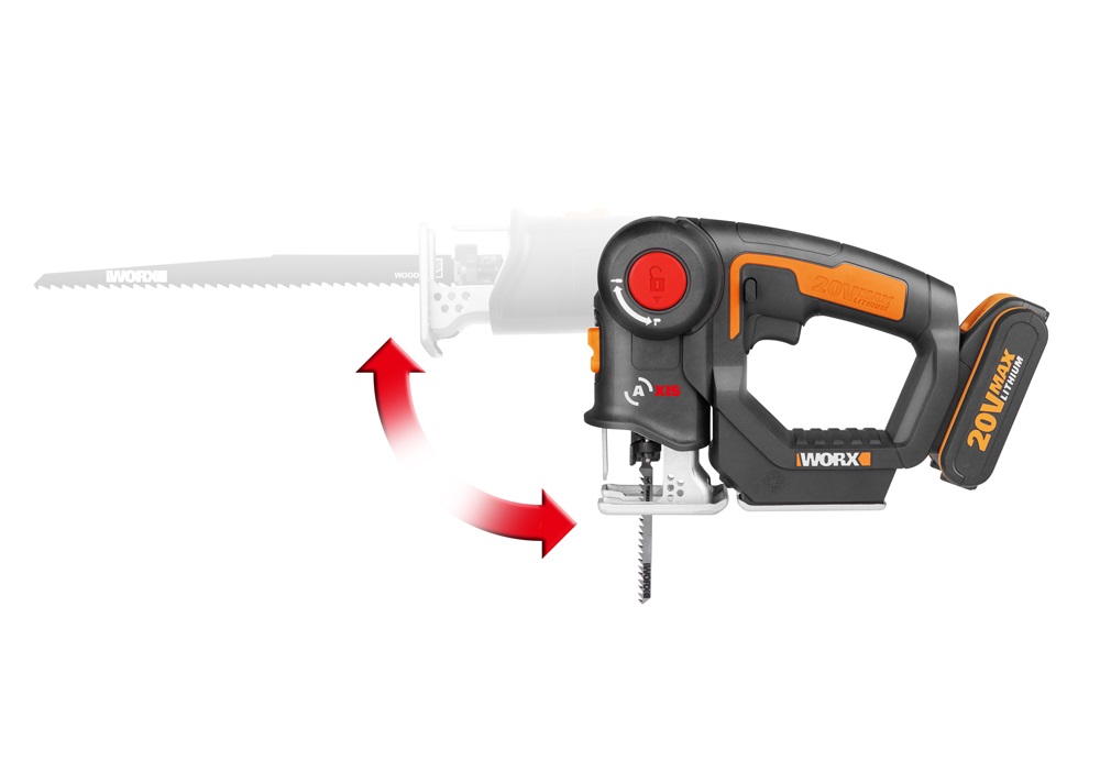SERRA MULTIUSO TICO TICO E SABRE 1 BATERIA 20V 2AH WX550 4 SERRA TT WORX - Foto 3