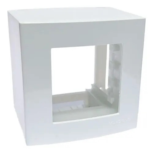 CAIXA X SOBREPOR 75X75 2 POSTO COM SUPORTE BRANCO SLEEK - Foto 1