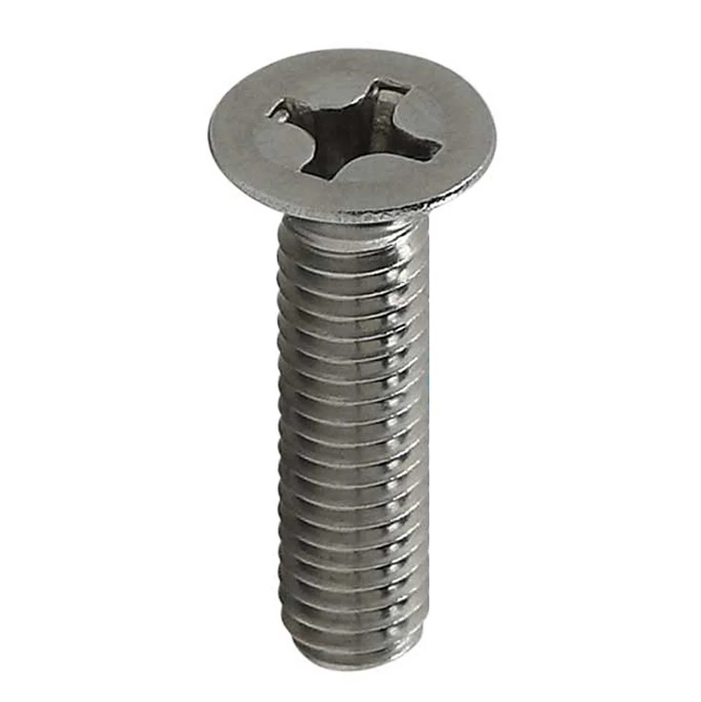 PARAFUSO MAQUINA 3X10 MA CABECA CHATA PHILLIPS A2-70 INOX PASSO 0,5 ROSCA INTEIRA