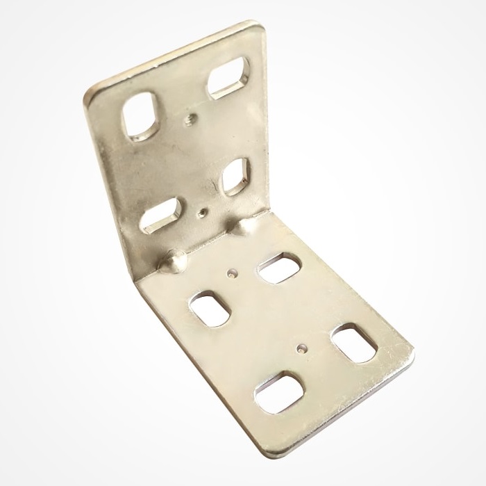 PLACA DUPLA DOBRADA 40MMX40MMX2MM ACO GALVANIZADO - Foto 1