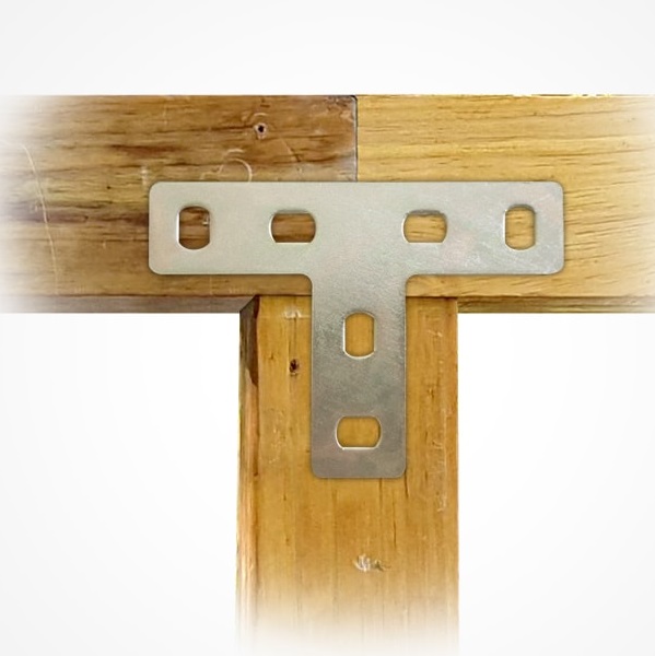 PLACA DE JUNCAO EM T 70MMX34MMX16MMX2MM ACO GALVANIZADO - Foto 1
