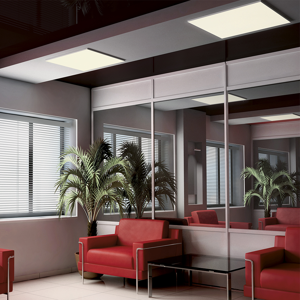 PAINEL LED 600X600 QUADRADO 45W SOBREPOR 3000K (AMARELA) 3600 LUMENS - Foto 2