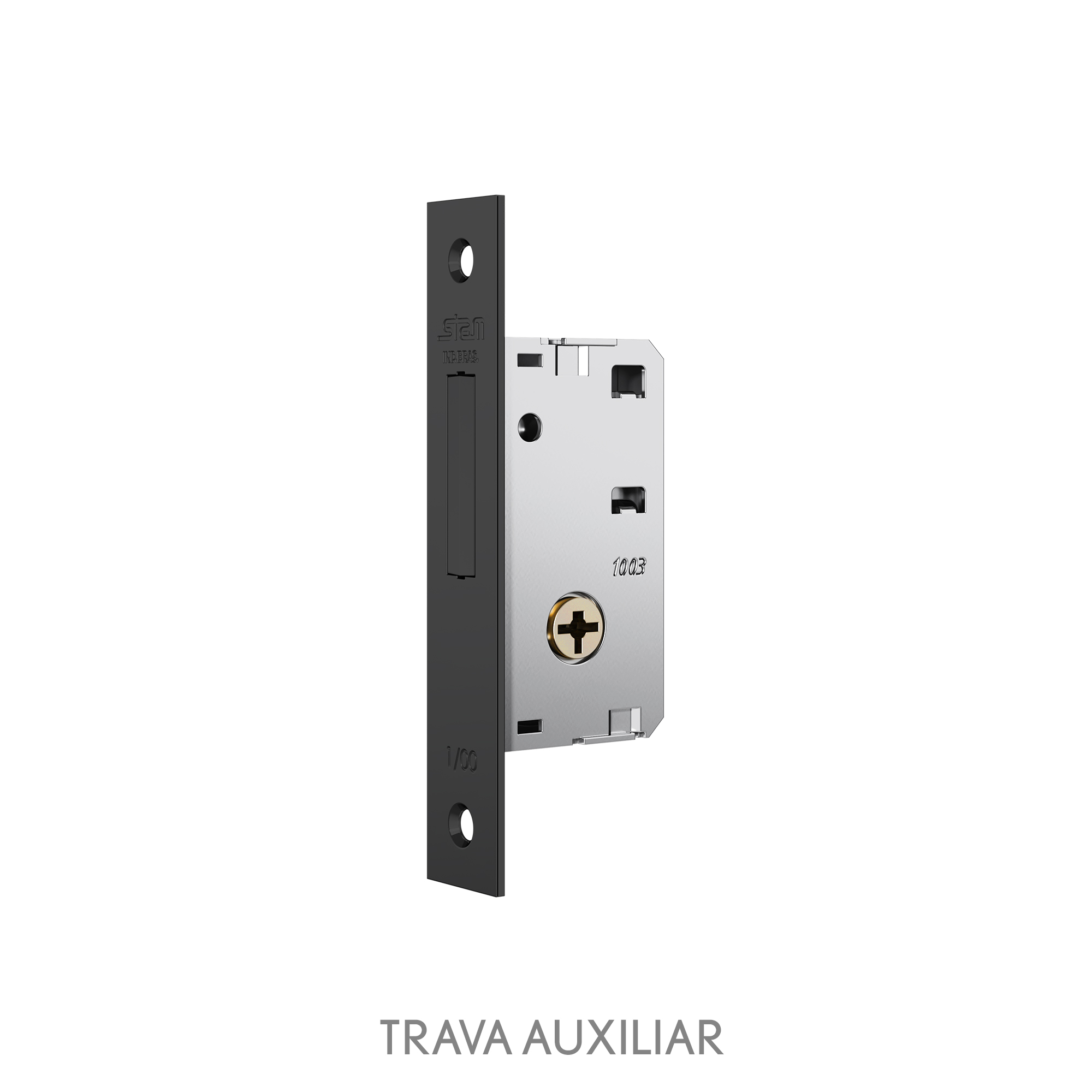 FECHADURA 500/11 3X1 EXTERNA ESTREITA MEDIA TETRA 46MM PRETO FOSCO - Foto 2