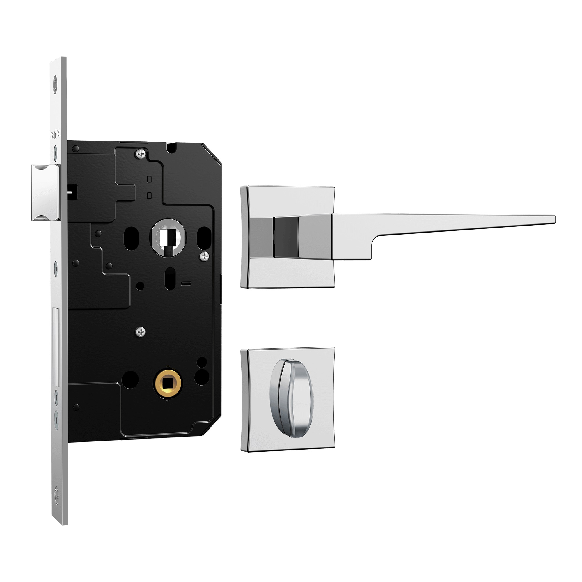 FECHADURA 3200 BANHEIRO CLASSIC FORTINOX 3 PINOS CILINDRO 61 MULTI ROSETA QUADRADA INOX CROMADO - Foto 1