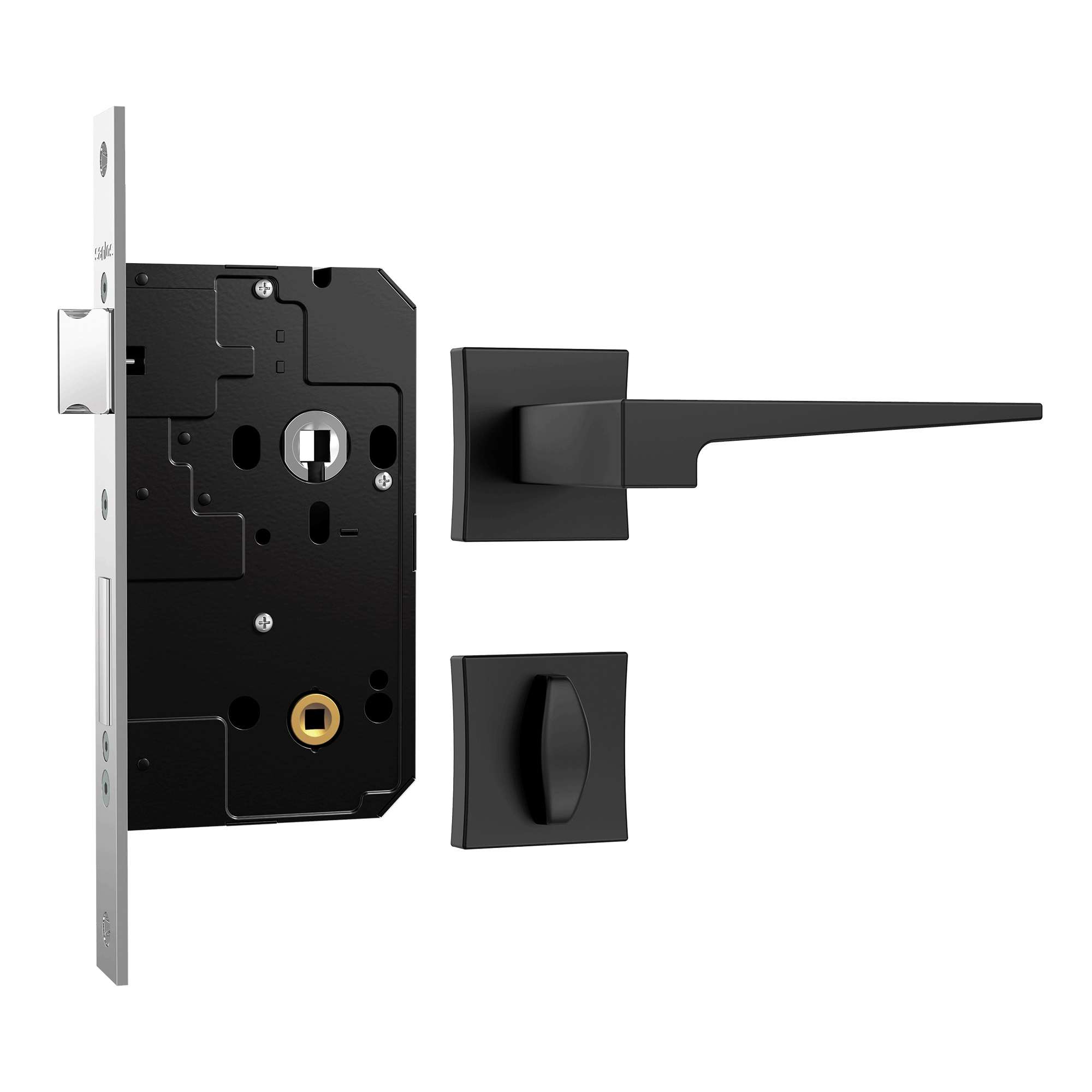 FECHADURA 3200 BANHEIRO CLASSIC FORTINOX 3 PINOS CILINDRO 61 MULTI ROSETA QUADRADA INOX PRETO FOSCO - Foto 1