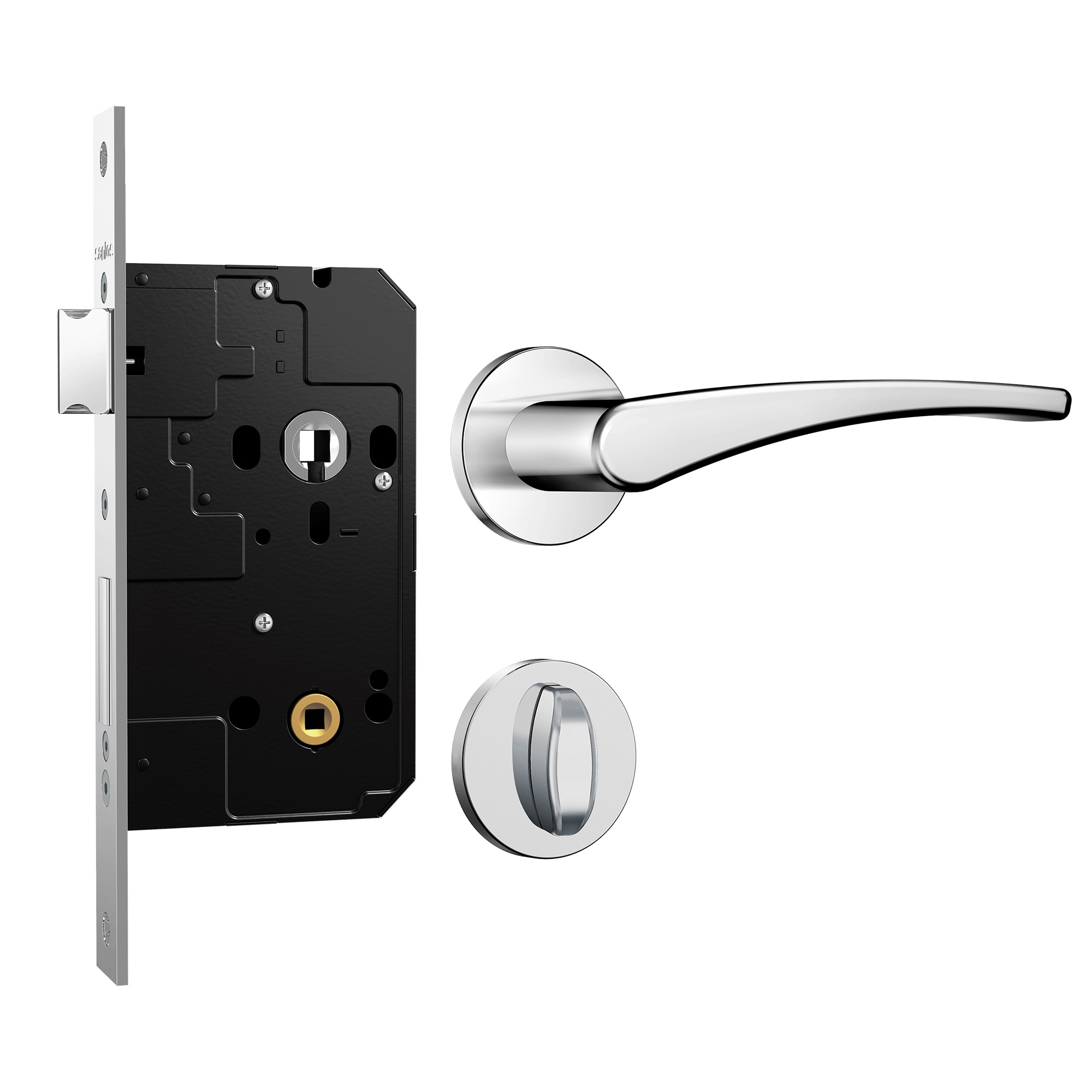 FECHADURA 5000 BANHEIRO CLASSIC FORTINOX 3 PINOS CILINDRO 61 MULTI ROSETA REDONDA INOX CROMADO - Foto 1