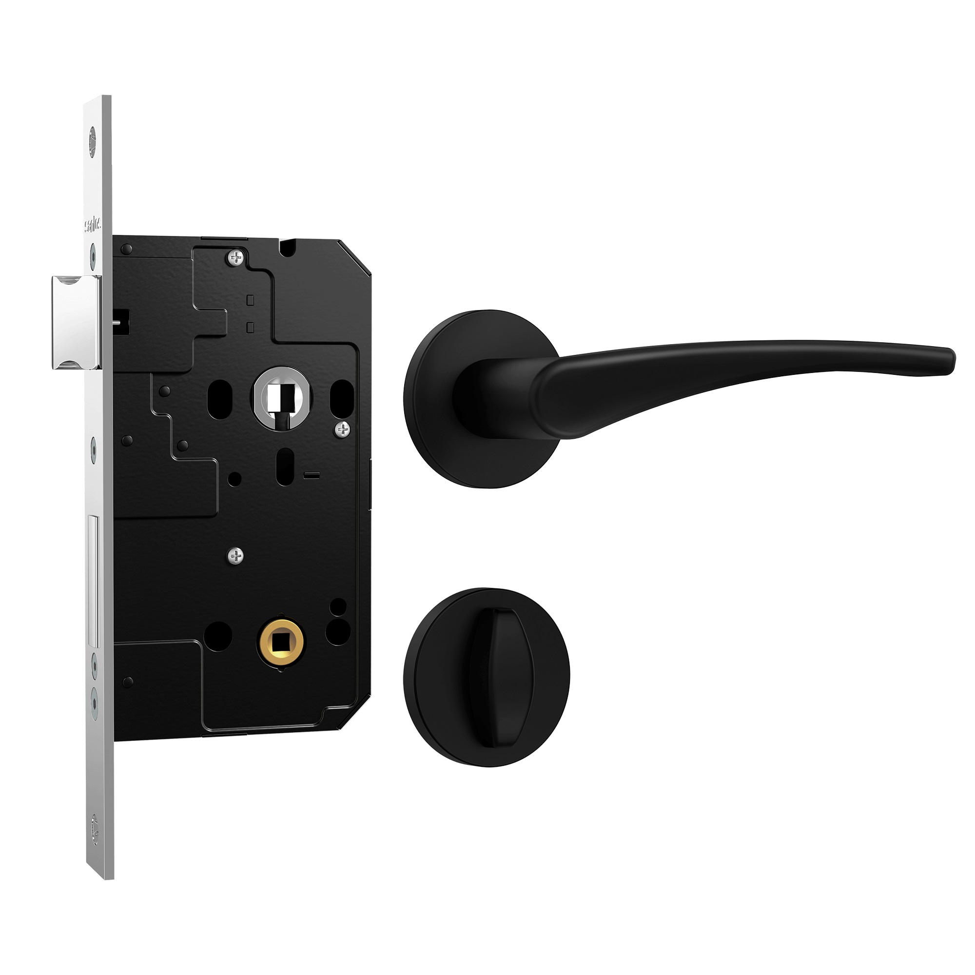 FECHADURA 5000 BANHEIRO CLASSIC FORTINOX 3 PINOS CILINDRO 61 MULTI ROSETA REDONDA INOX PRETO FOSCO - Foto 1