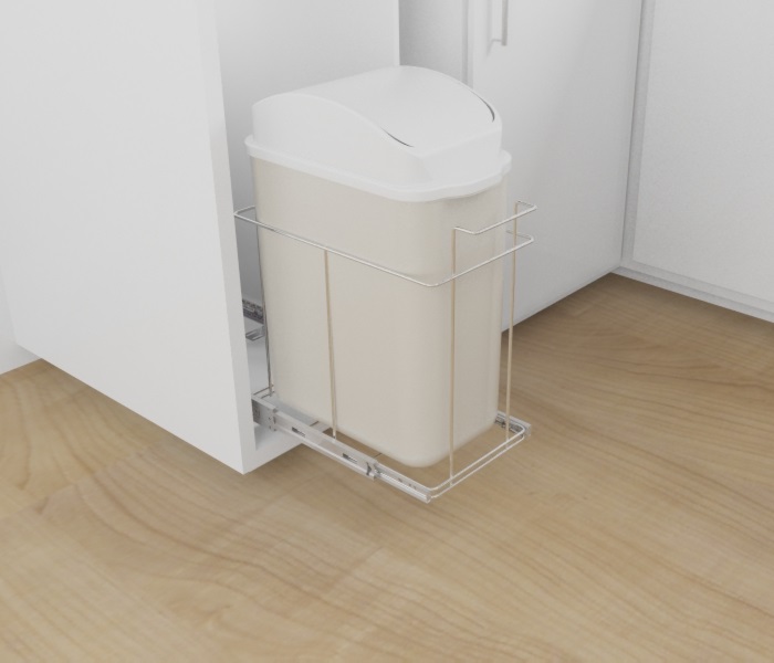 LIXEIRA SIMPLES 20LT COM BALDE H480/L235/P370 CROMADA - Foto 1