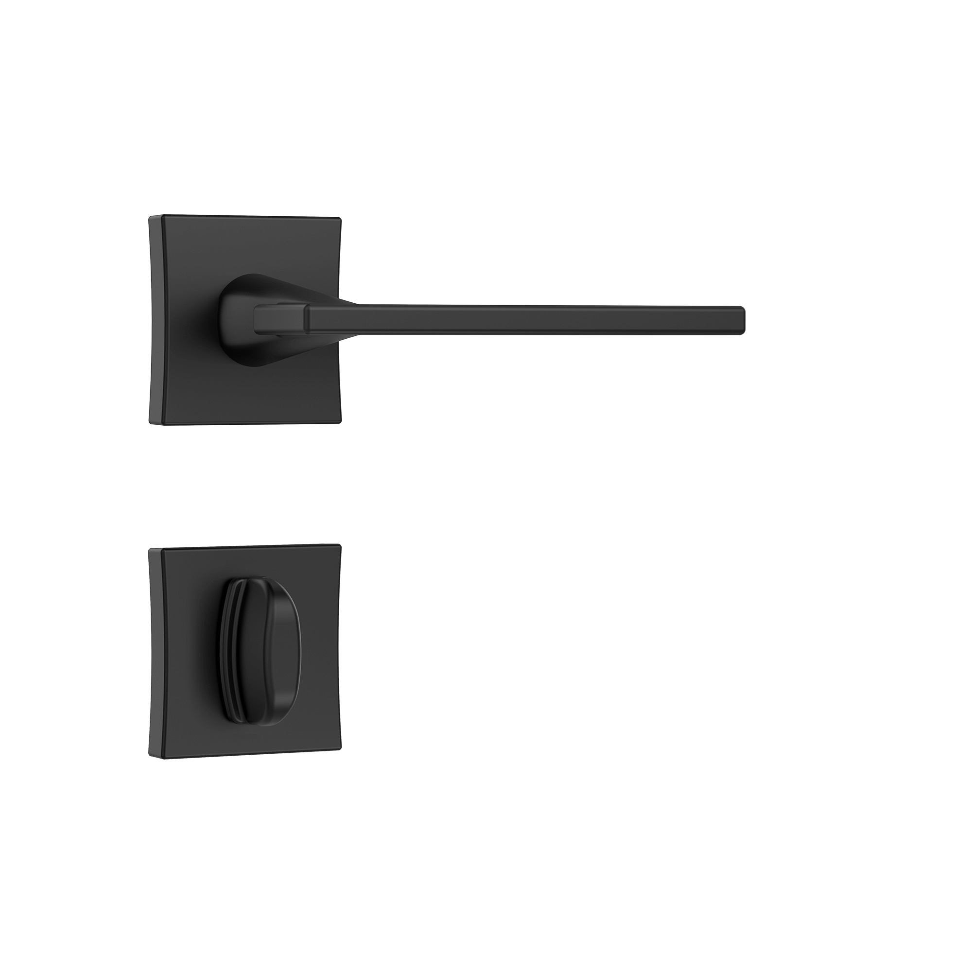 FECHADURA 3000 BANHEIRO CLASSIC 3MM BETA ROSETA QUADRADA PRETO FOSCO - Foto 1
