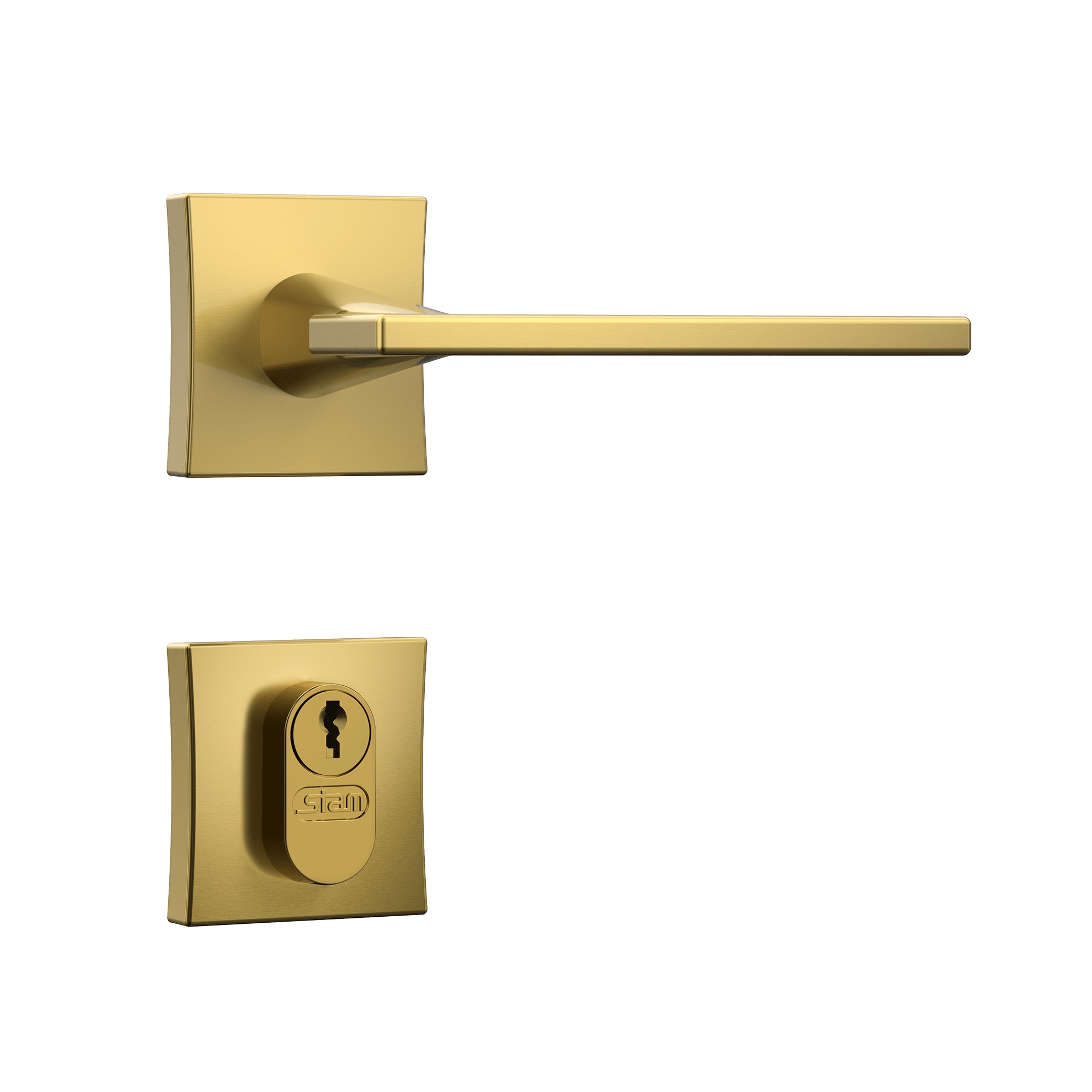 FECHADURA 3000 EXTERNA CLASSIC 73MM BETA ROSETA QUADRADA DOURADO GOLD - Foto 1