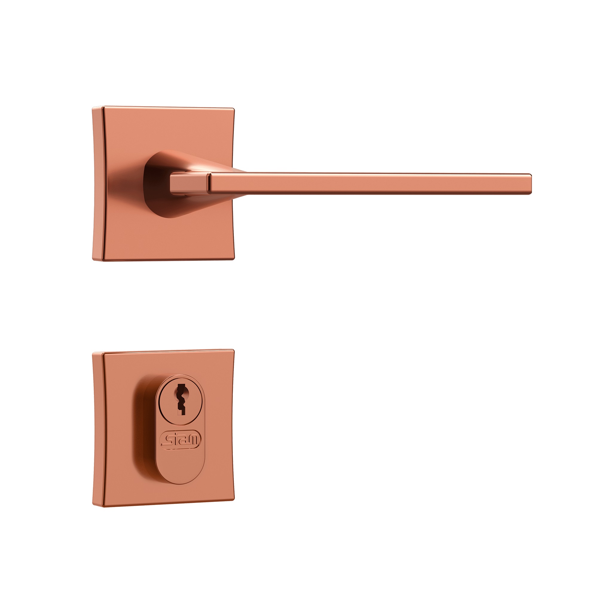 FECHADURA 3000 EXTERNA CLASSIC 73MM BETA ROSETA QUADRADA ROSE - Foto 1