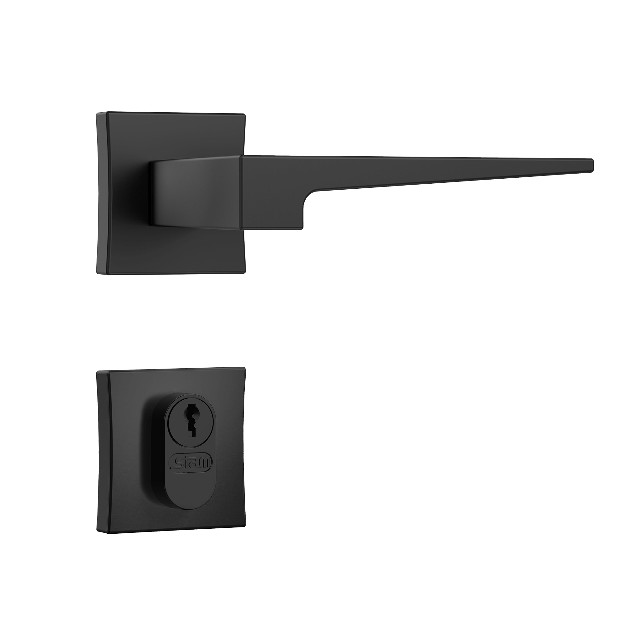 FECHADURA 3200 EXTERNA CLASSIC 73MM POLARIS ROSETA QUADRADA PRETO FOSCO - Foto 1