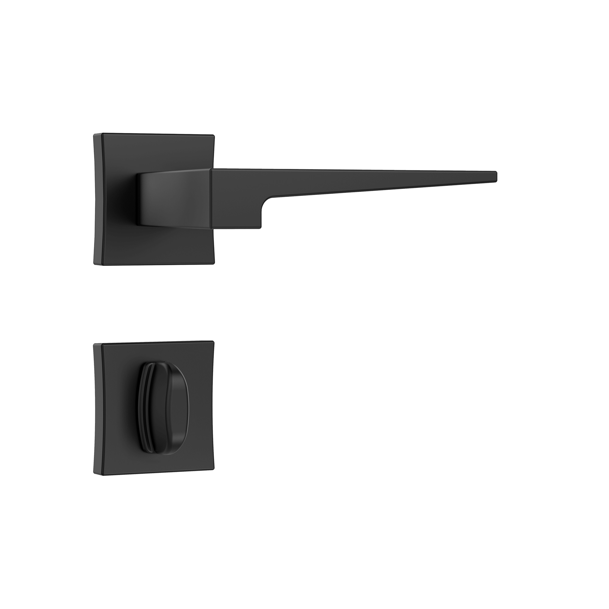 FECHADURA 3200 BANHEIRO CLASSIC 73MM POLARIS ROSETA QUADRADA PRETO FOSCO - Foto 1