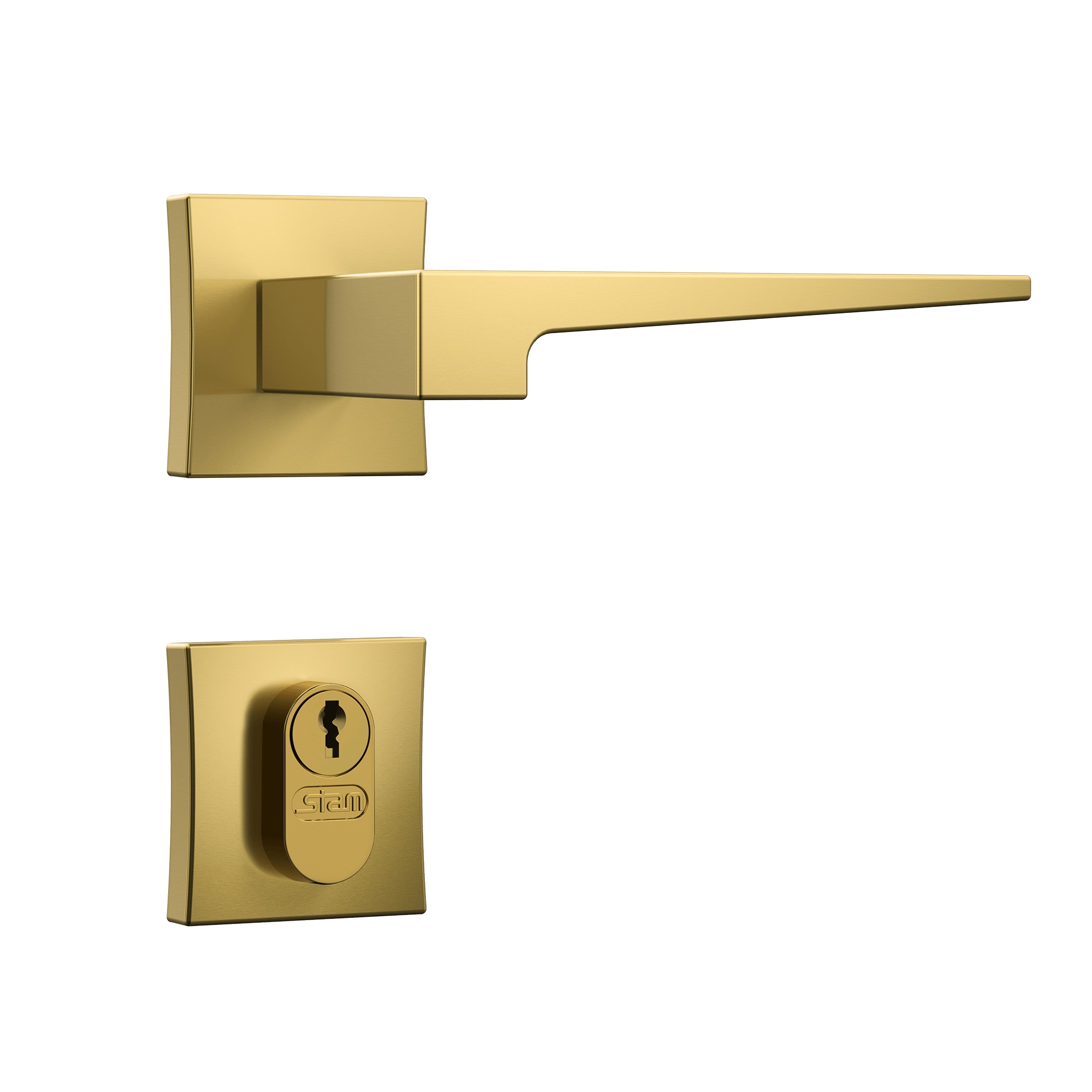 FECHADURA 3200 EXTERNA CLASSIC 73MM POLARIS ROSETA QUADRADA DOURADO GOLD - Foto 1