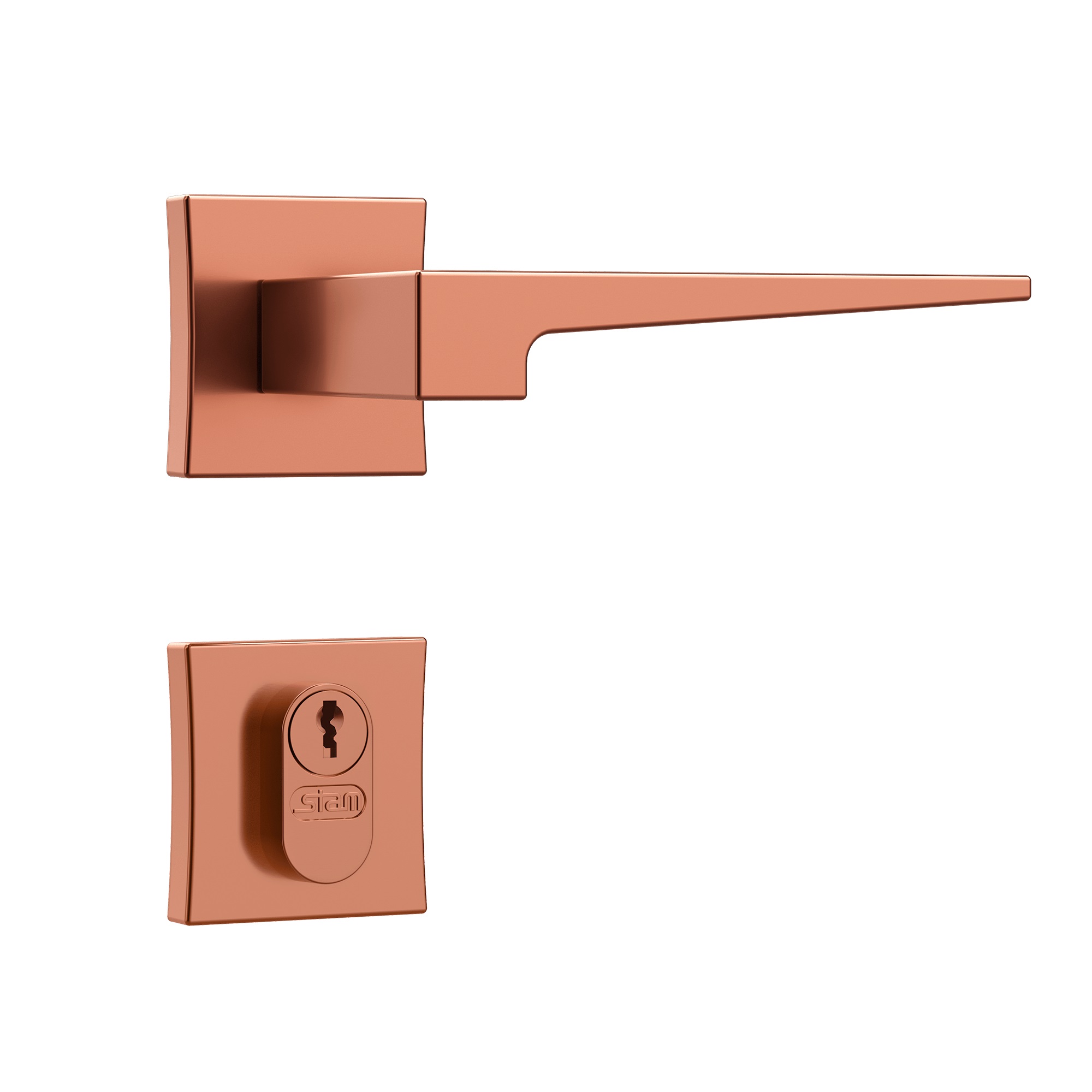 FECHADURA 3200 EXTERNA CLASSIC 73MM POLARIS ROSETA QUADRADA ROSE - Foto 1