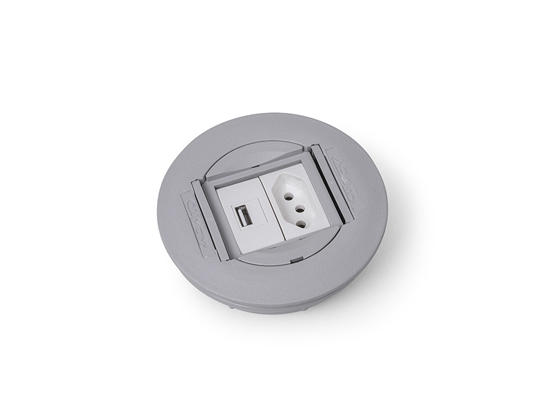 CAIXA EMBUTIR UNIVERSAL ABS 2 TOMADAS 2P+T 20A CINZA QTMOV QM32101.01 - Foto 1