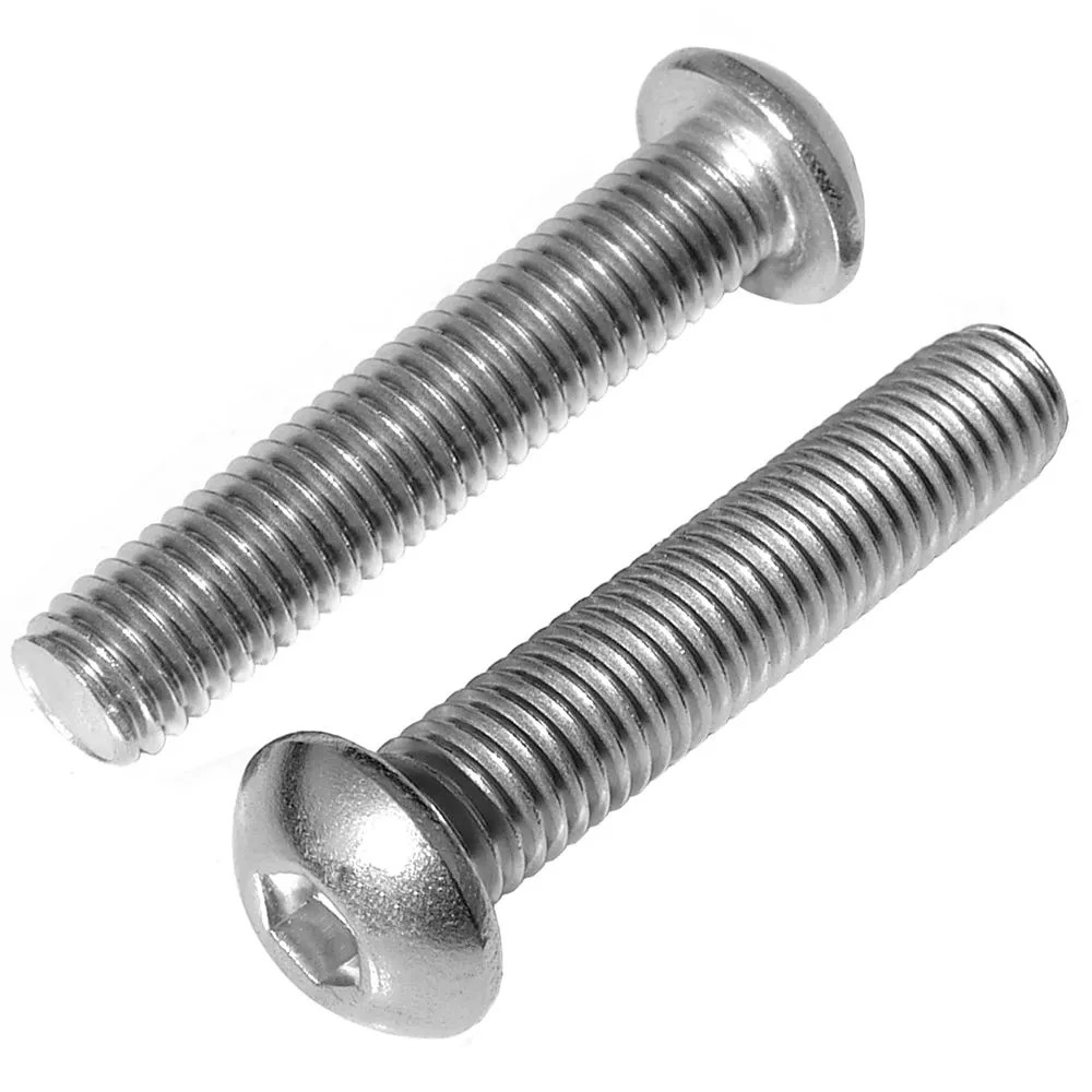 PARAFUSO ALLEN 8X30 MA CABECA ABAULADA A2-70 INOX PASSO 1,25 ROSCA INTEIRA