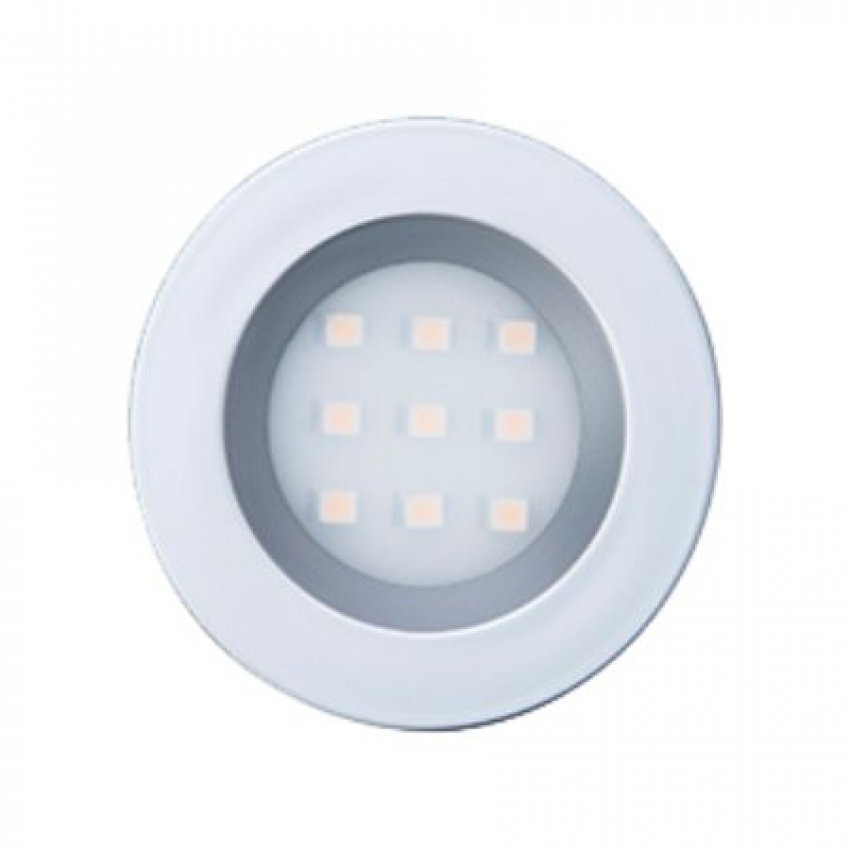 LUMINARIA REDONDA 51MM 6500K 9 LEDS SMD 6500K (BRANCA) PRATA 13408 BASE - Foto 1