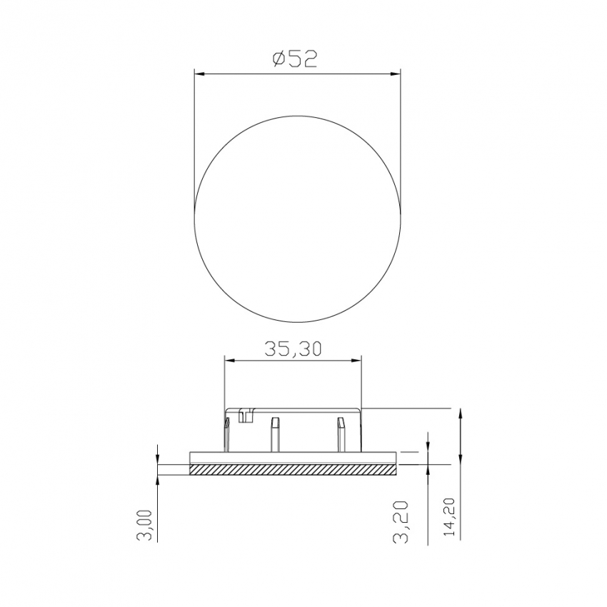 LUMINARIA REDONDA 52MM 4 LEDS SMD 6500K (BRANCA) PRATA COM ACRLICO 15405 BASE - Foto 1