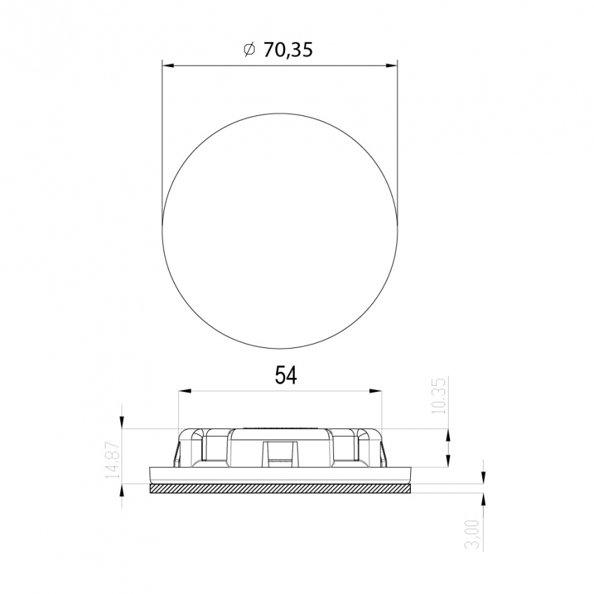 LUMINARIA REDONDA 70MM 12 LEDS SMD 6500K (BRANCA) PRATA COM ACRLICO 15512 BASE - Foto 1