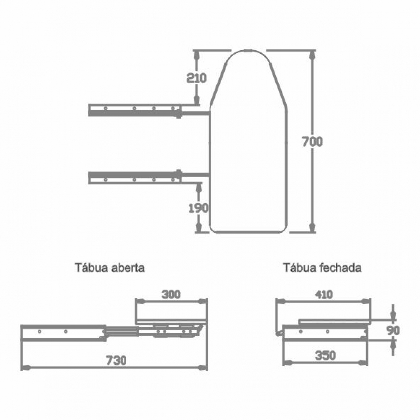 TABUA DE PASSAR PARALELA MOD 9400 CINZA 9400 BASE - Foto 2