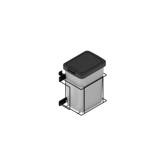 LIXEIRA SIMPLES 9LT COM BALDE PRETO COM CLIC H320/L192/P270 FIXAO LATERAL DIME