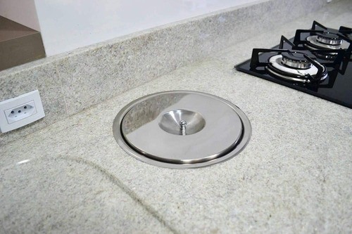 LIXEIRA DE EMBUTIR 5LT COM BALDE ESTRUTURA ALUMINIO BRANCA  - Foto 2
