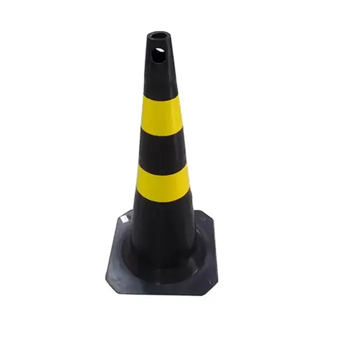 CONE RIGIDO 75CM PRETO/AMARELO KTELI
