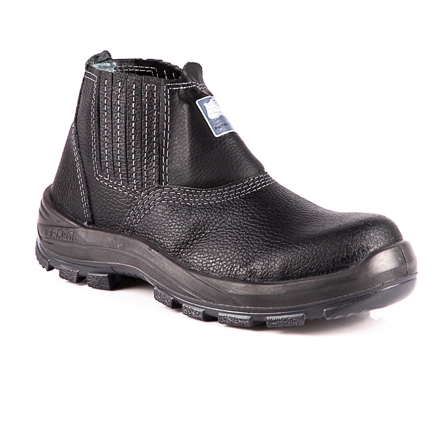BOTINA 45 COURO PRETA ELASTICO BICO COMPOSITE SOLA PU BIDENSIDADE 4018BELS1600LL  CA42165