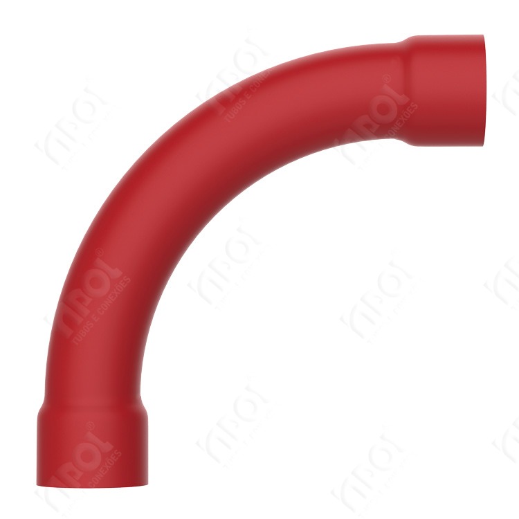 CURVA 90 COM BOLSA 1/2' VERMELHO  (PARA ELETRODUTO) - Foto 1