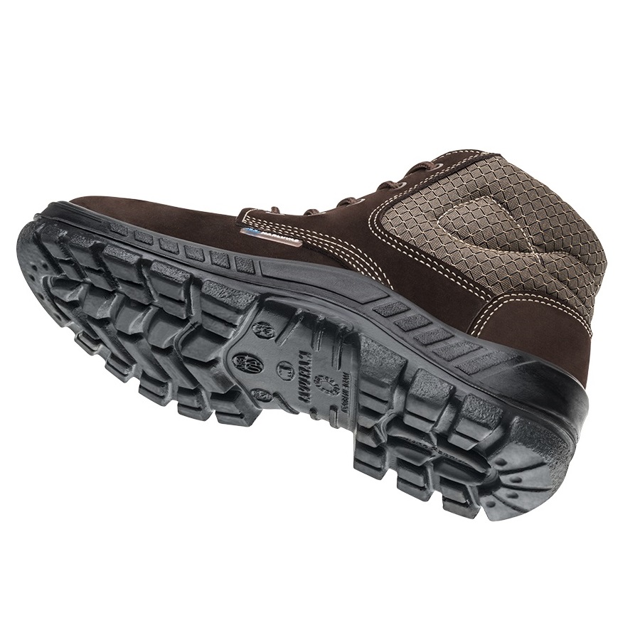 BOTINA 35 COURO NOBUCK MARRON AMARRAR BICO PLASTICO SOLA BIDENSIDADE ELETRECISTA 50B26-CB-BP  CA13808 - Foto 1