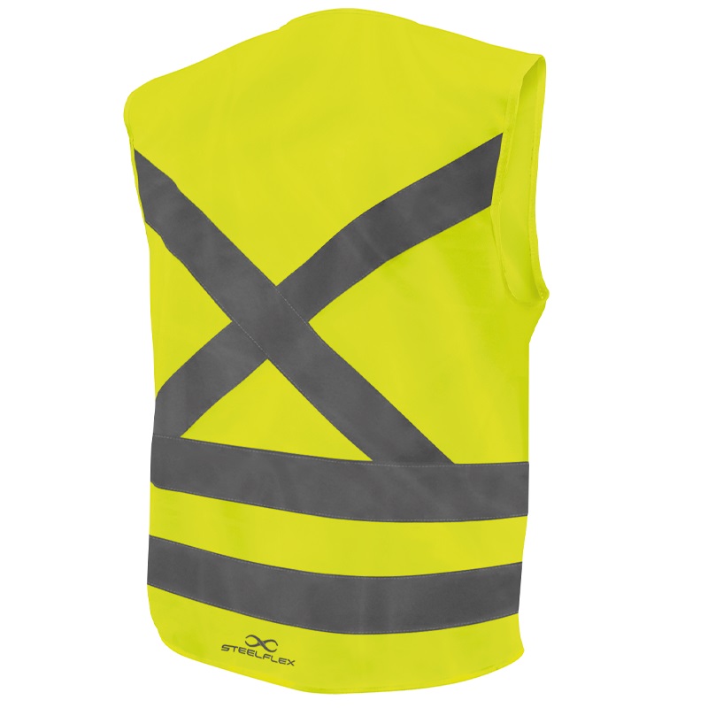 COLETE REFLETIVO SEM BOLSO LISO XG AMARELO FLUORESCENTE (FAIXA PRATA) STF-VACL90010