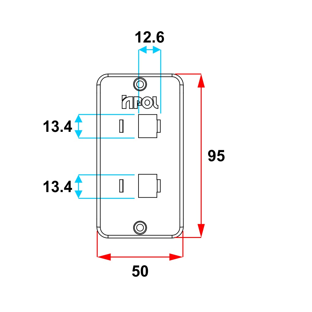 TAMPA 2 RJ45 CINZA (CAIXA CONDULETE 95MMX50MM) 1/2' - 3/4'  - Foto 1