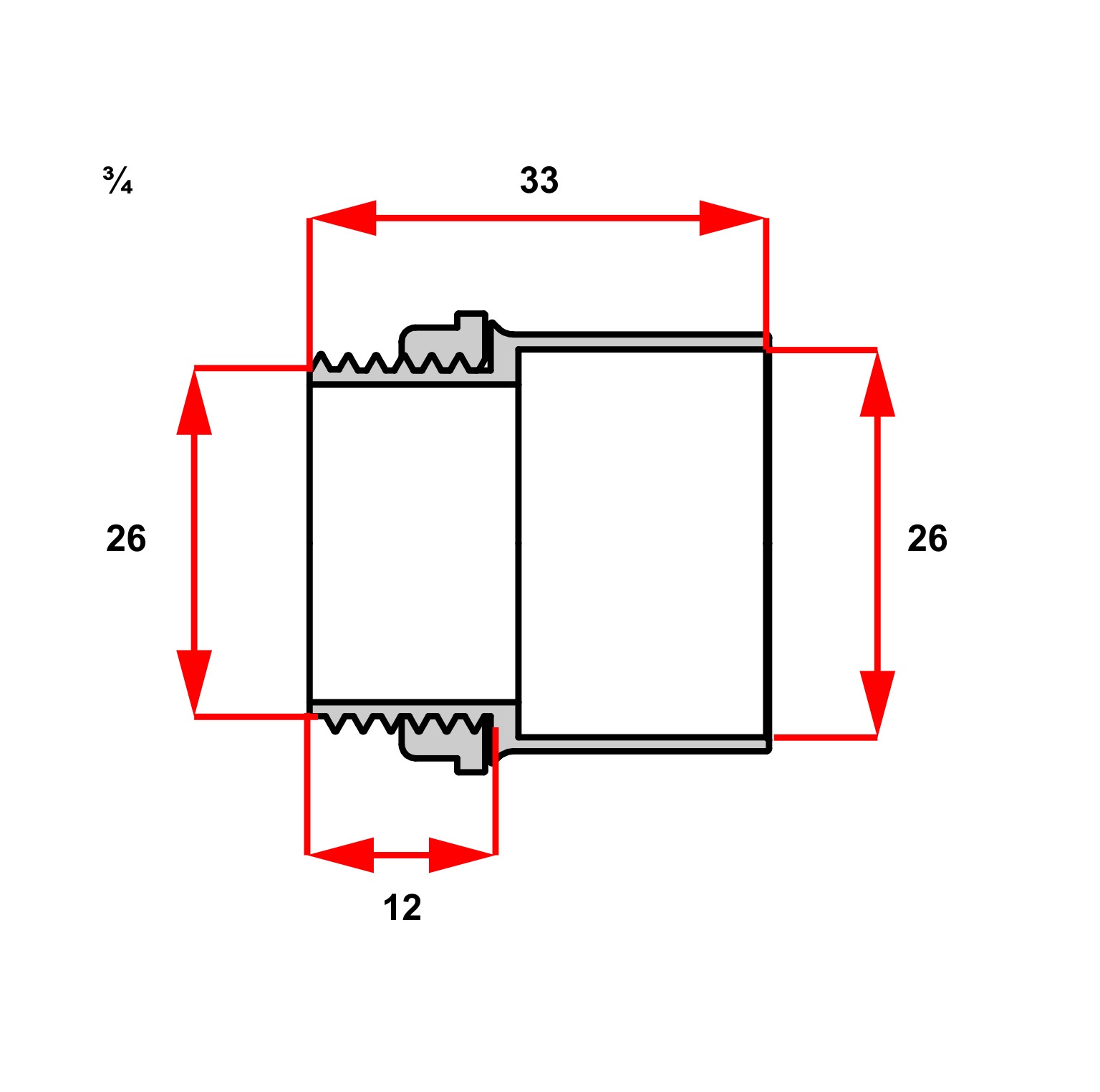 CONECTOR/BOX RETO 3/4' BRANCO  (PARA ELETRODUTO) - Foto 1