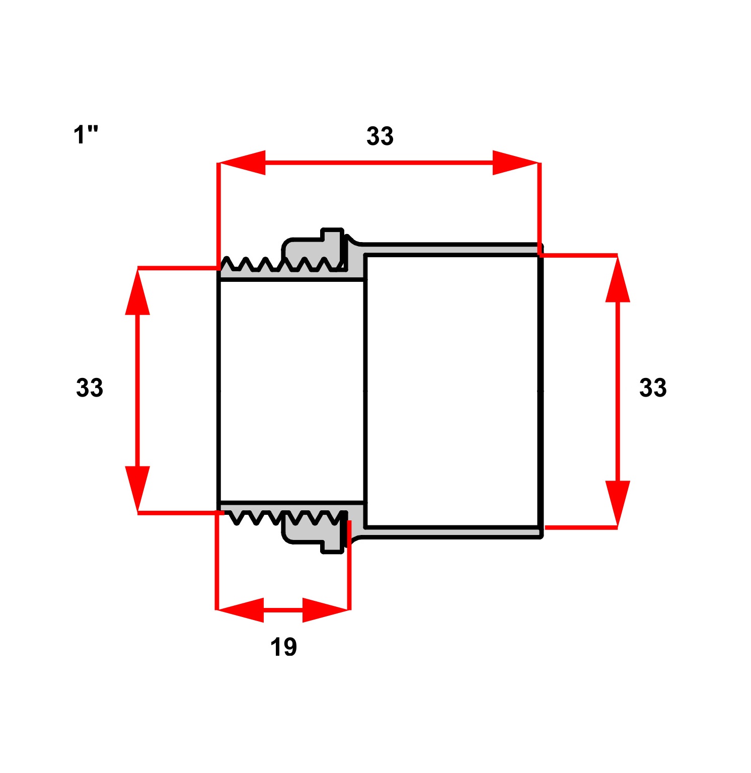 CONECTOR/BOX RETO 1' CINZA  (PARA ELETRODUTO) - Foto 1