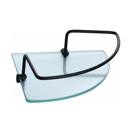 PRATELEIRA DE VIDRO 20X20CM COM HASTE DE METAL PRETO PRIMAFER - Foto 1