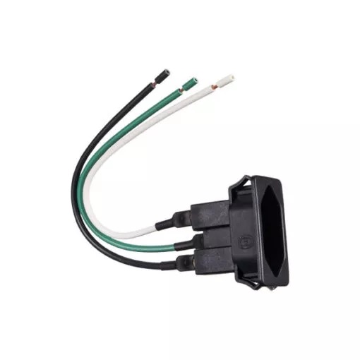 TOMADA PARA APARELHO POO INTERNO TPA2-3 E6F 2P+T 10A PRETA  (CABO 150MM 3X1,5MM)
