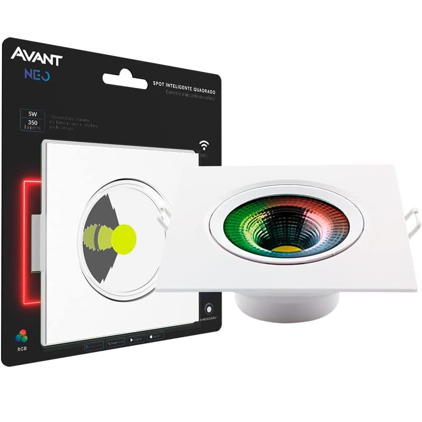 SPOT LED 22 NEO QUADRADO 5W RGB INTELIGENTE NEO - Foto 2
