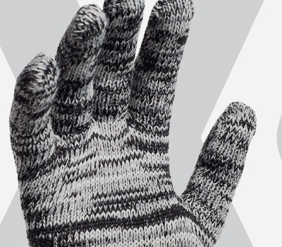 LUVA TRICOTADA EM ALGODAO 3 FIOS 9 (G) MESCLADA SEM PIGMENTO  CA46651 - Foto 1