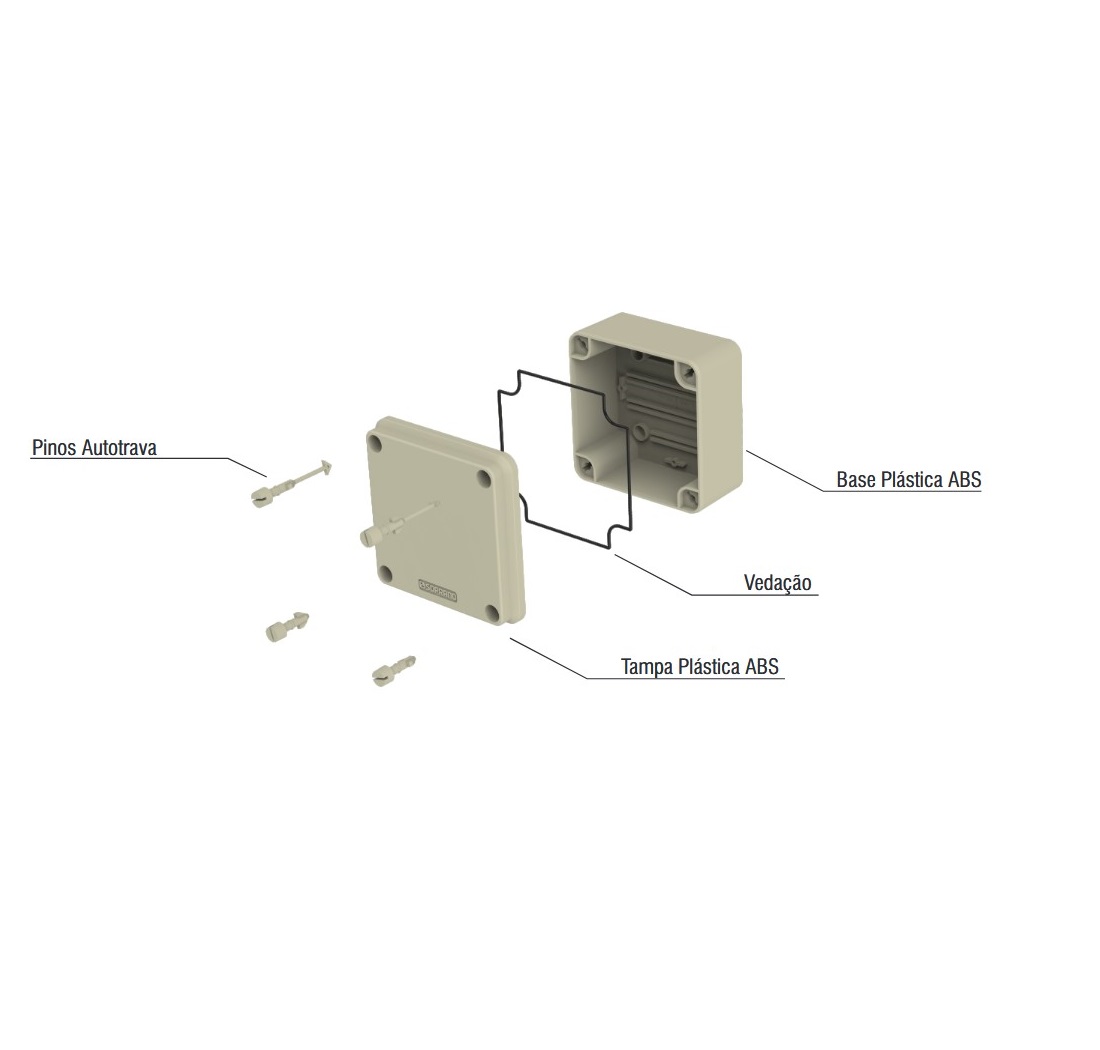 CAIXA MULTIUSO PLASTICA 125X85X54 IP67 PASSAGEM COM PARAFUSO  - Foto 2
