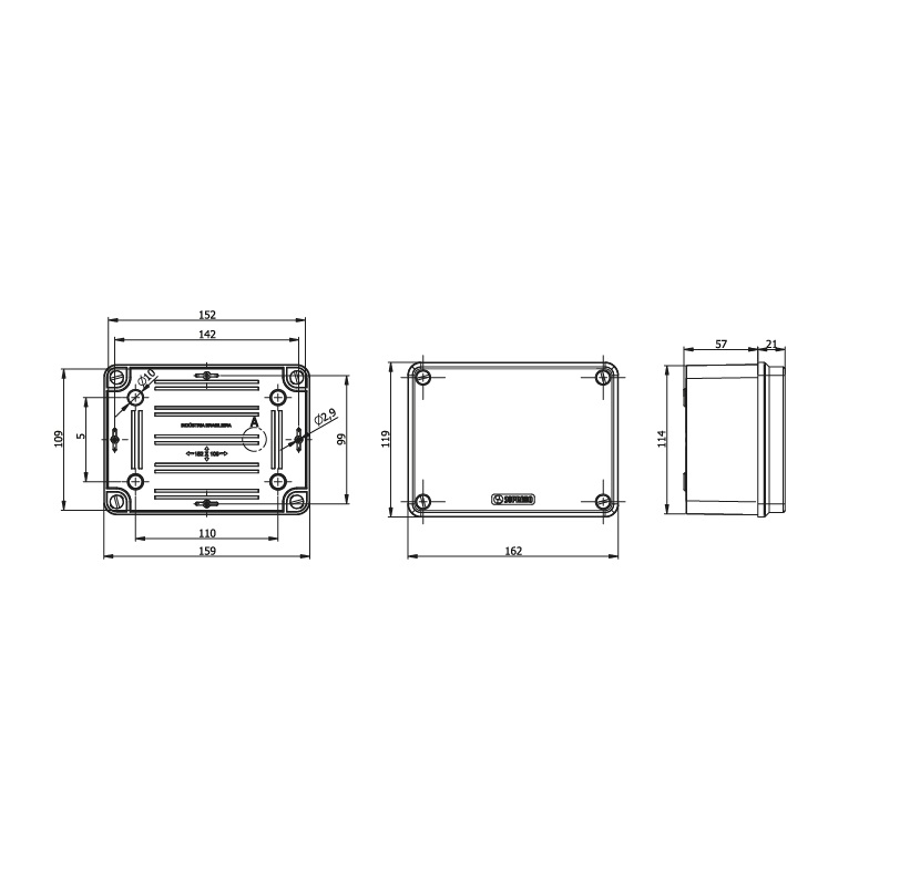 CAIXA MULTIUSO PLASTICA 152X109X67 IP67 PASSAGEM COM PARAFUSO  - Foto 1