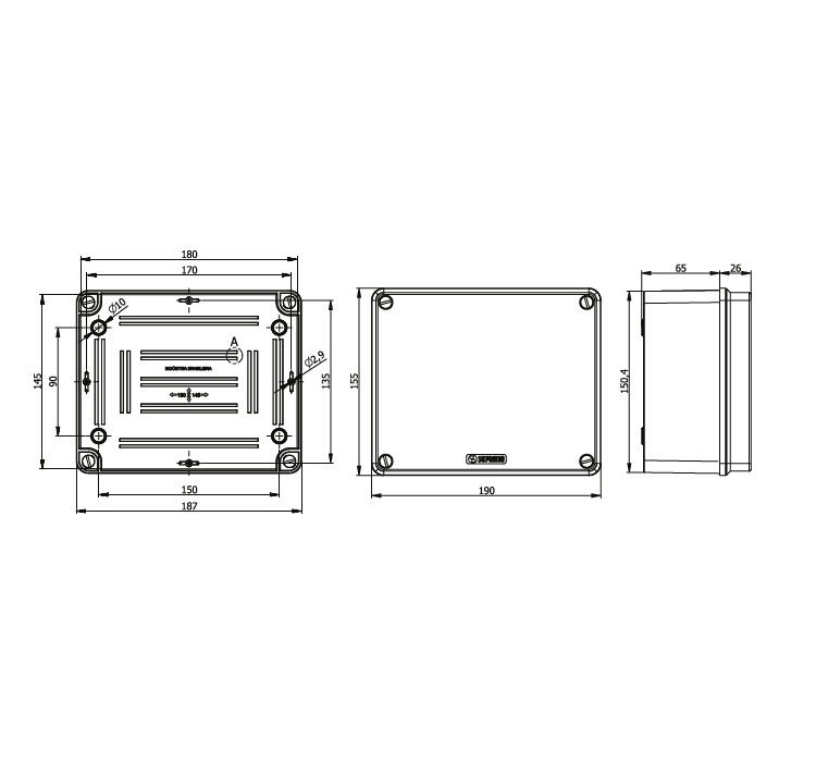 CAIXA MULTIUSO PLASTICA 180X145X84 IP67 PASSAGEM COM PARAFUSO - Foto 1