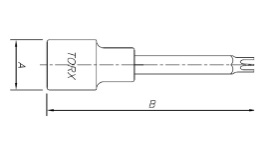 SOQUETE BIT TORX LONGO 1/2X100 T25 - Foto 1