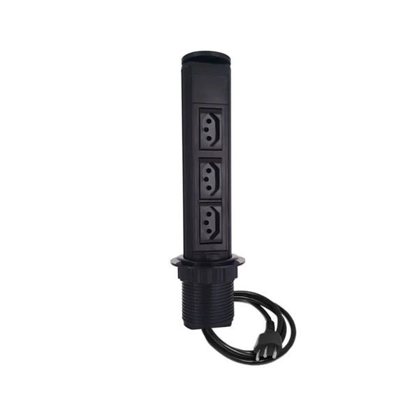MINI TOTEM MESA MANUAL 3 TOMADAS 2PT+T 10A + HDMI PRETO DUTOTEC
