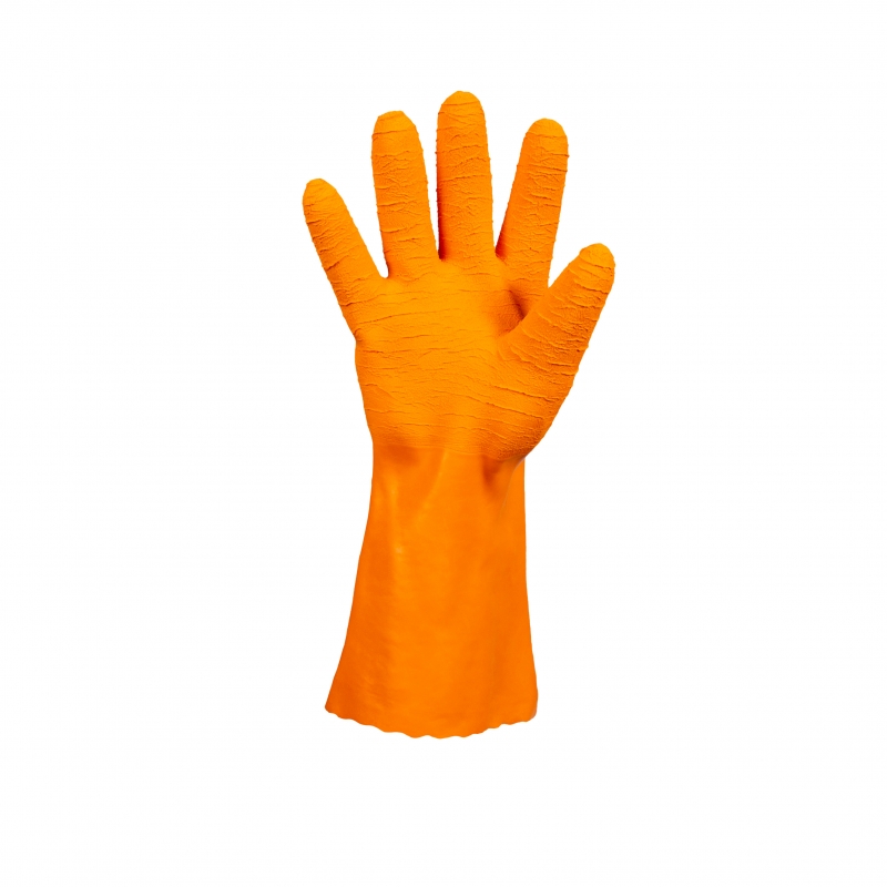 LUVA SUPORTE T�XTIL 8 (M) LARANJA BANHO L�TEX TOTAL CORRUGADO SUMATRA  CA43590 - Foto 2