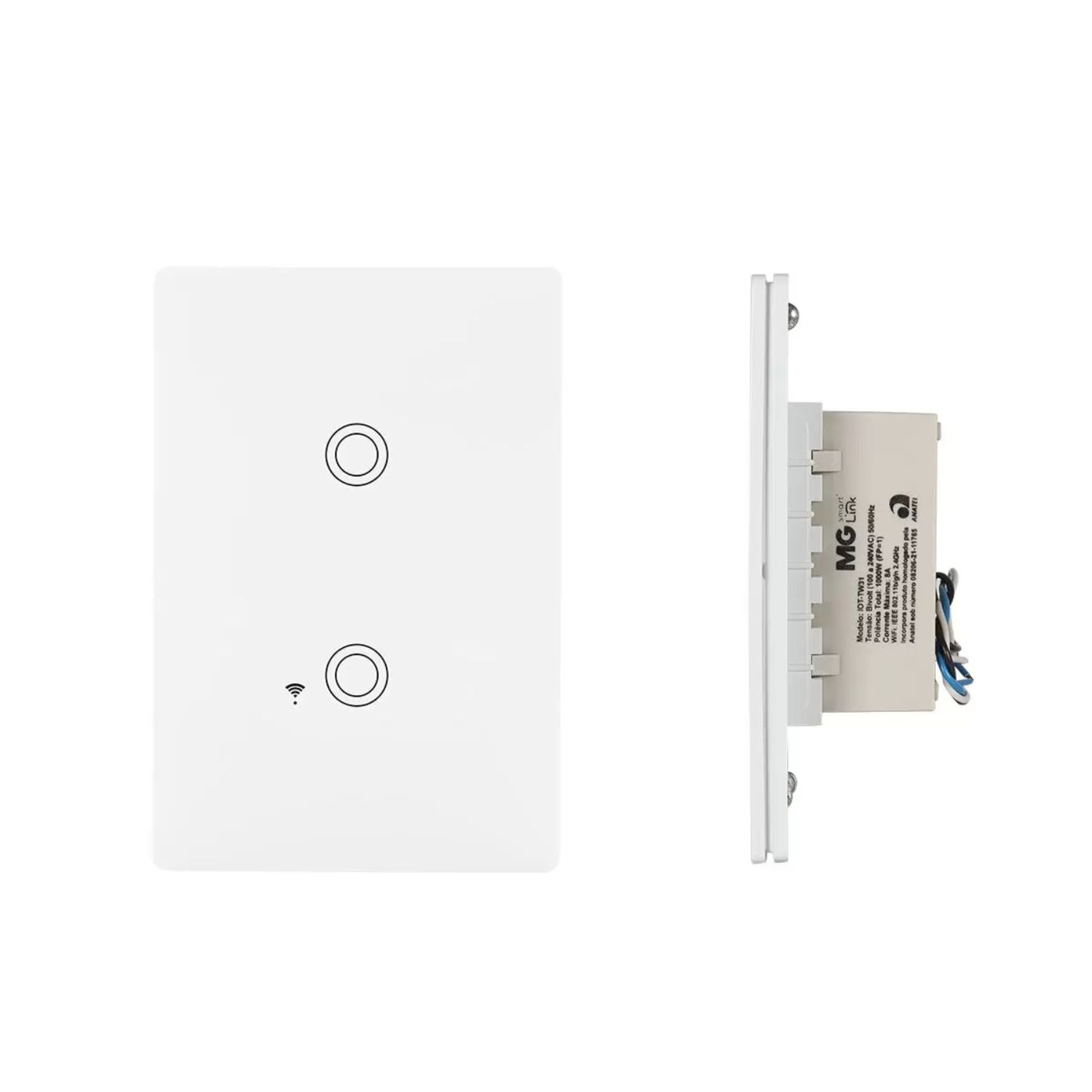 INTERRUPTOR INTELIGENTE TOUCH 2 TECLA BRANCO BIVOLT - Foto 3
